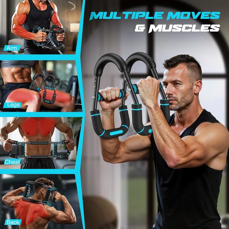 Vanlgs Twister Arm Trainer for Men, Chest Workout Equipment 5-Level Adjustable (40-130lb) with Ergonomic 27° Targets Biceps/Clip/Thigh, Portable Exerciser for Home Gym Travel Fitness - Image 2